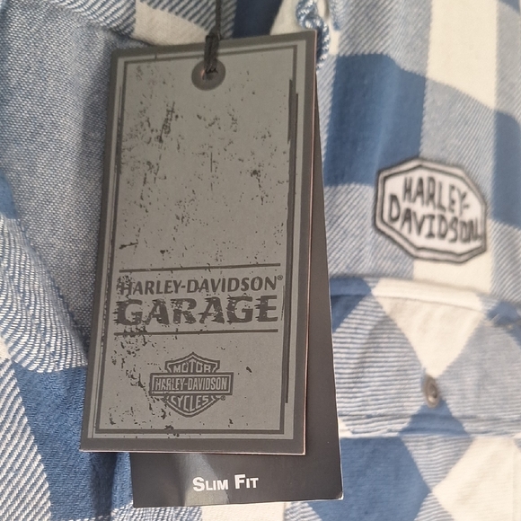 Harley-Davidson Blue and White Checkered Shirt - Picture 2 of 7